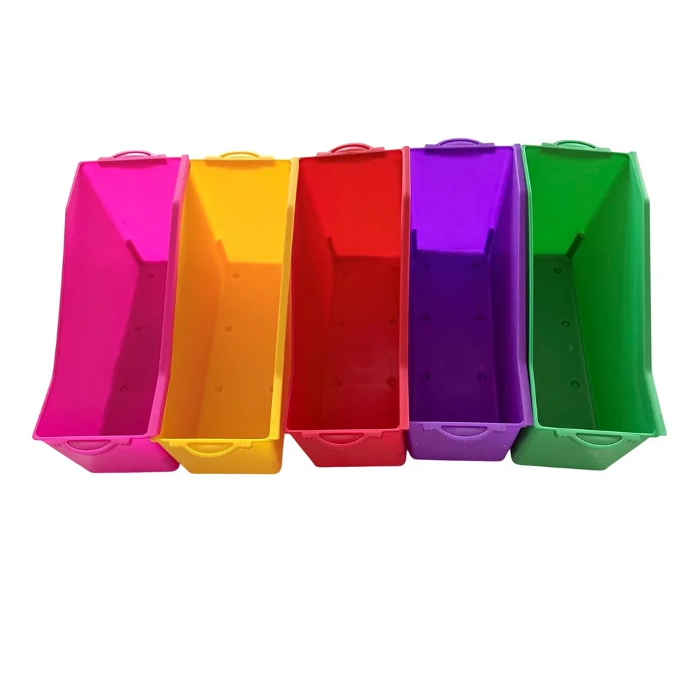 Large Plastic Book Folder Magazine Bin Organizer Set of 5 Storage Bin classroom